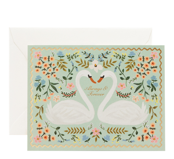 <p>Bryllupskort Always And Forever Swans fra Rifle Paper Co.</p>
