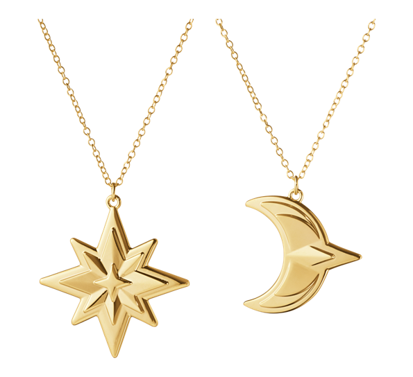 CC 2024 ornament sett stjerne måne 2-pk gull fra Georg Jensen