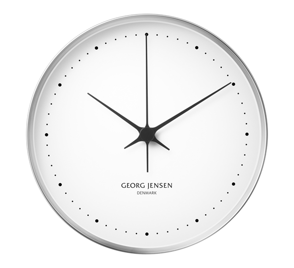 HK veggklokke stål 30 cm fra Georg Jensen