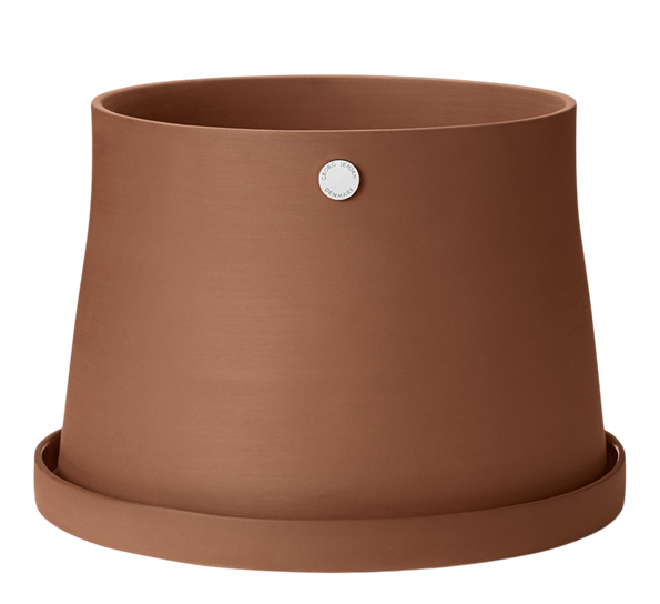 Terra blomsterkrukke med fat Ø22,8 cm fra Georg Jensen