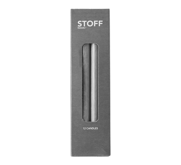 Blomsterlys 18 cm 12-pk antrasitt til Stoff lysestake fra Stoff Copenhagen