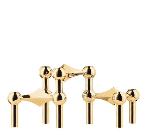 STOFF lysestake h6,9 cm 3-pk messing fra Stoff Copenhagen