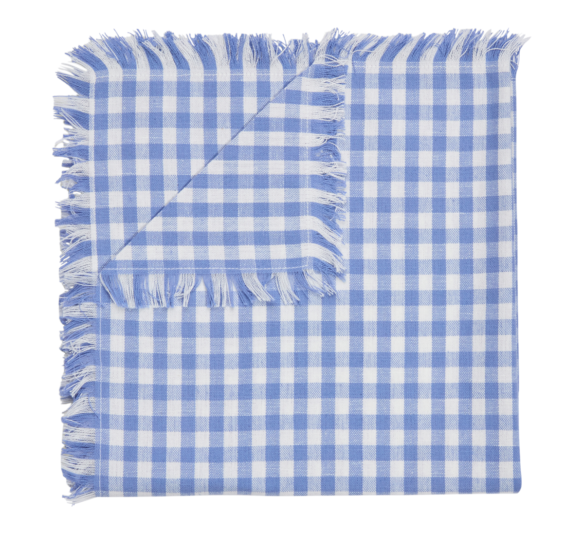 Serviett 50x50 cm med frynser Blue Small Checks