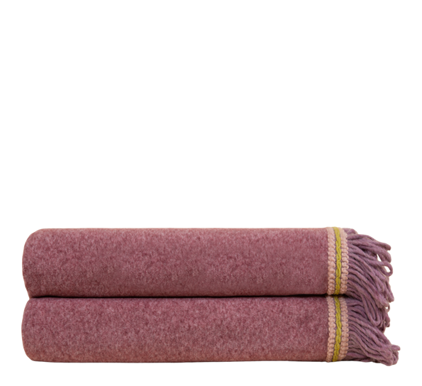 Granata bambuspledd med frynser 160x200 cm rosa fra Frati Home