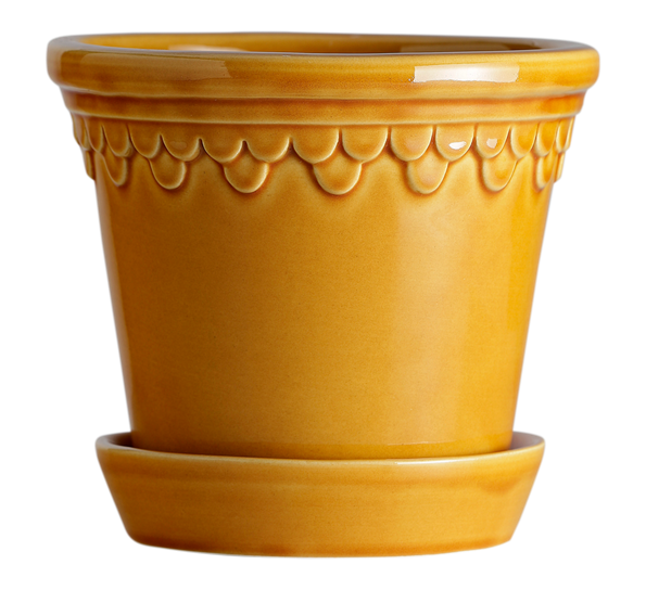 Københavner blomsterkrukke m fat 16 cm yellow amber fra Bergs Potter