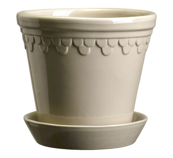 Københavner blomsterkrukke m fat glasert ø18 cm sandstone fra Bergs Potter