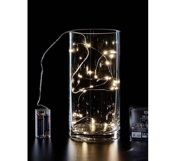 Lyslenke 20 LED-lys 2,4 meter batteridrevet EDG Enzo de Gasperi