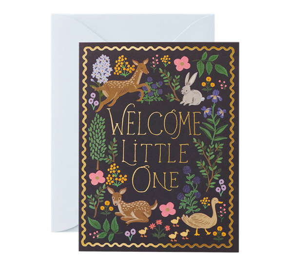 Babykort Woodland welcome fra Rifle Paper Co.