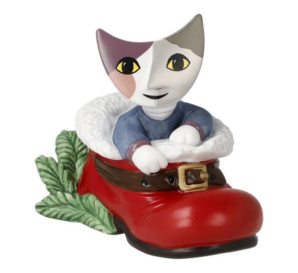 Katt Paco i nissesko 8 cm Goebel
