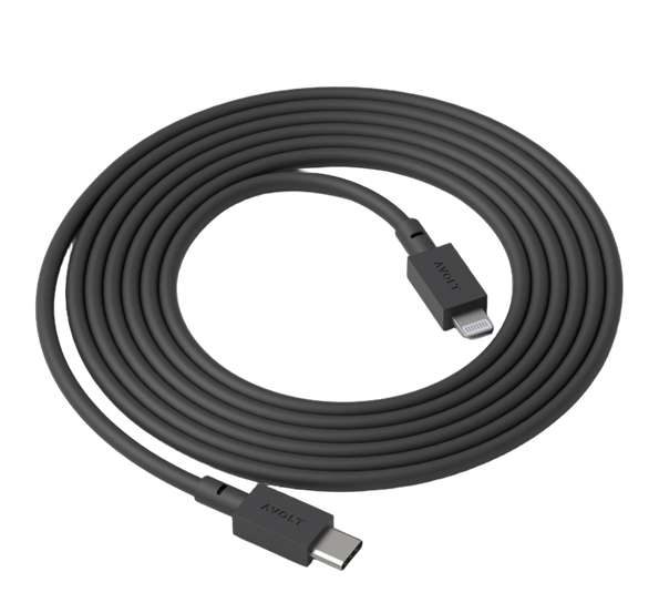Cable 1 Stockholm Black ladekabel 2m USB C til Lightning (MFi) Avolt