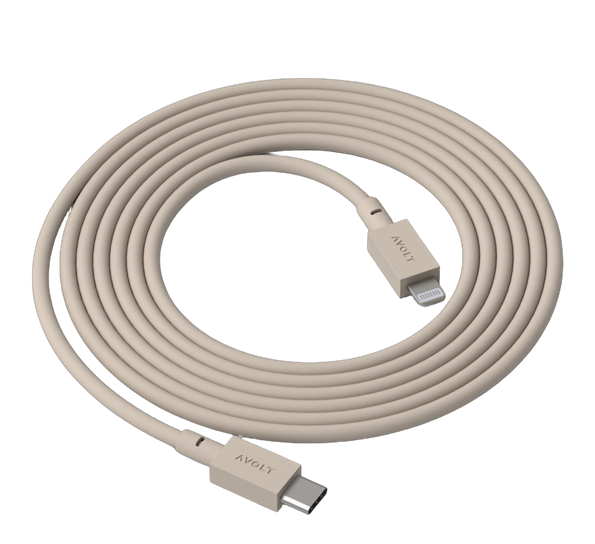 Cable 1 Nomad Sand ladekabel 2m USB C til Lightning (MFi) Avolt