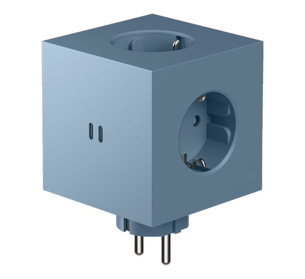 Square 2 Shark Blue uttaksforlenger 30W dobbel USBC Avolt