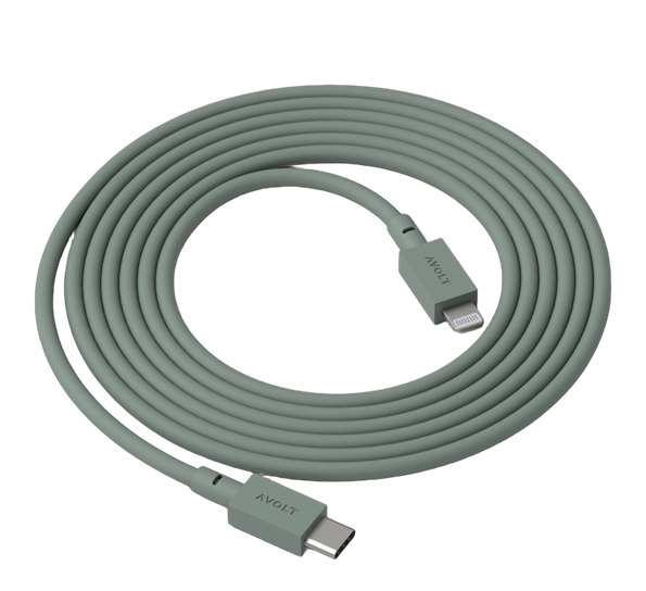 Cable 1 Oak Green ladekabel 2m USB C til Lightning (MFi) Avolt