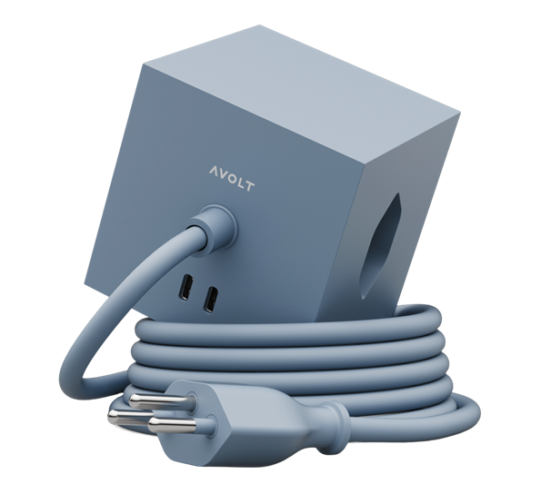 Square 1 Shark Blue skjøteledning 1,8m med USBC 30W og magnet Avolt