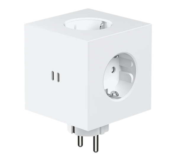 Square 2 Opal White uttaksforlenger 30W dobbel USBC Martinelli Luce Avolt