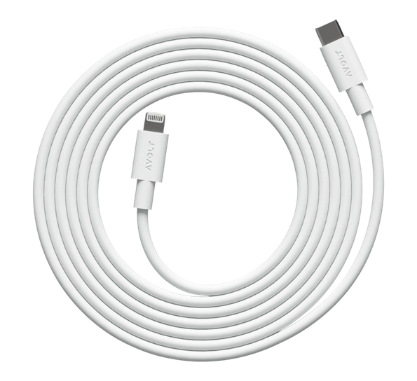 Cable 1 Opal White ladekabel 2m USB C til Lightning (MFi) Martinelli Luce Avolt