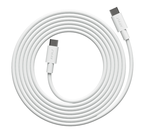 Cable 1 Opal White ladekabel 2m USB C til USB C Martinelli Luce Avolt