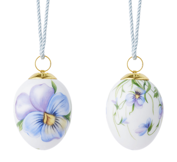 Påskeegg 2026 Stemorsblomst miniegg 2 stk 5 cm fra Royal Copenhagen