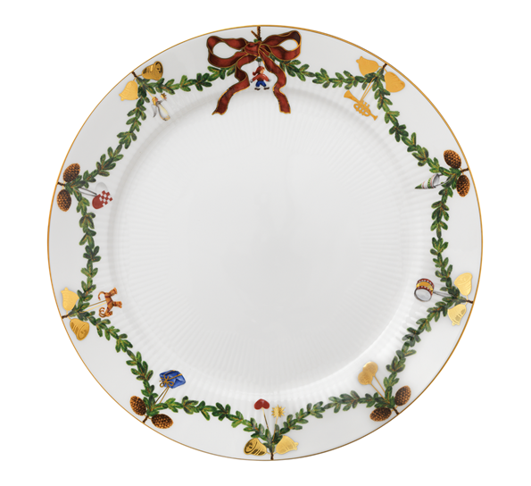 Stjerneriflet Jul tallerken flat 27 cm fra Royal Copenhagen