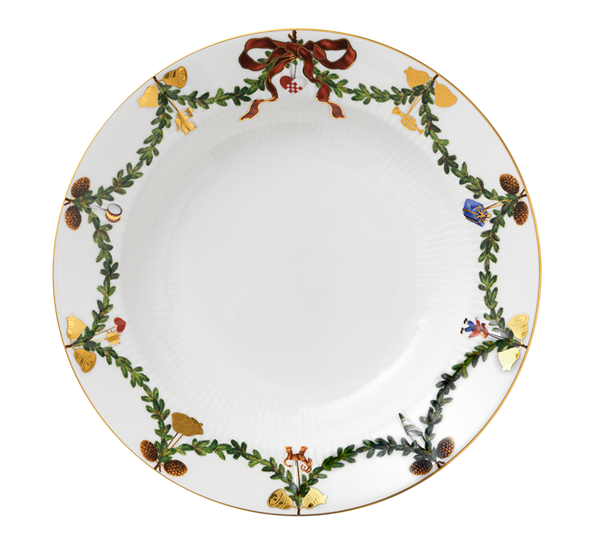 Stjerneriflet Jul tallerken dyp 24 cm fra Royal Copenhagen