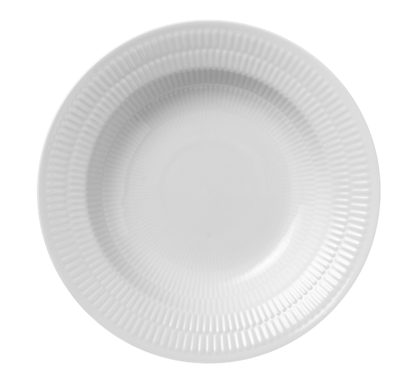 Hvit Riflet tallerken dyp 21 cm Royal Copenhagen