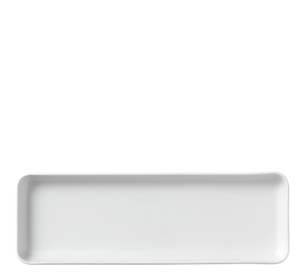 Hvit Riflet fat avlangt 36 cm Royal Copenhagen