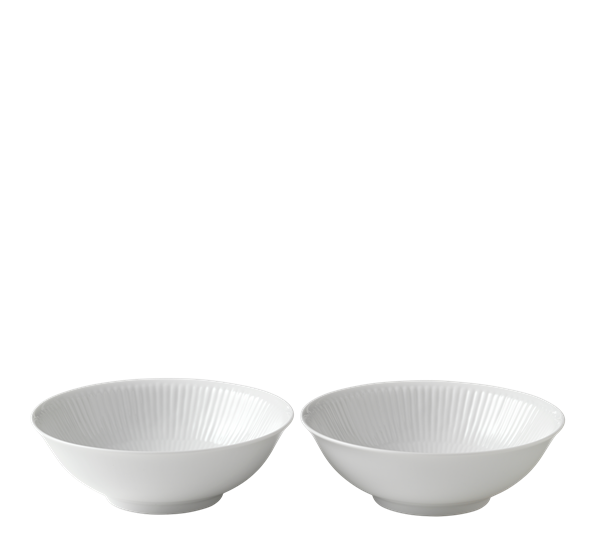 Hvit Riflet dessertskål 35 cl 2pk Royal Copenhagen
