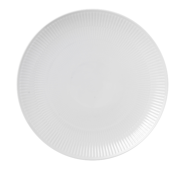 Hvit Riflet tallerken Coupe 27 cm Royal Copenhagen