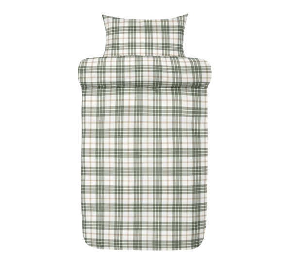 Lukas sengesett flanell dempet grønn 200x220cm Høie