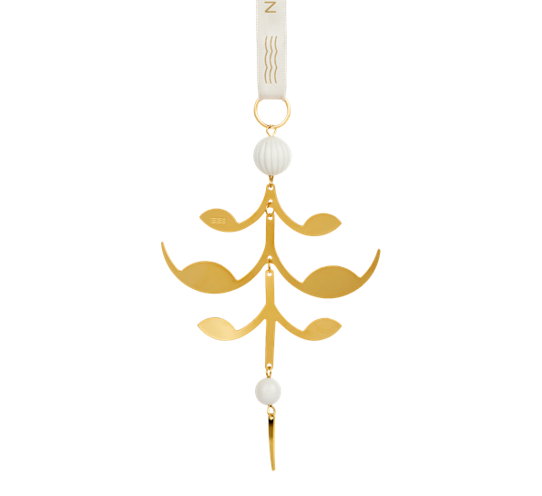 Forgylt juleornament, palmette fra Royal Copenhagen