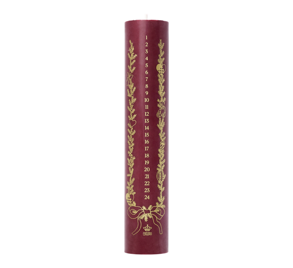 Stjerneriflet Jul kalenderlys 25 cm rød fra Royal Copenhagen