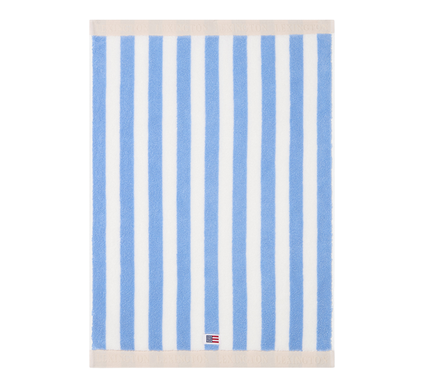 Block håndkle striper 30x50 cm sky blue hvit moonbeam Lexington