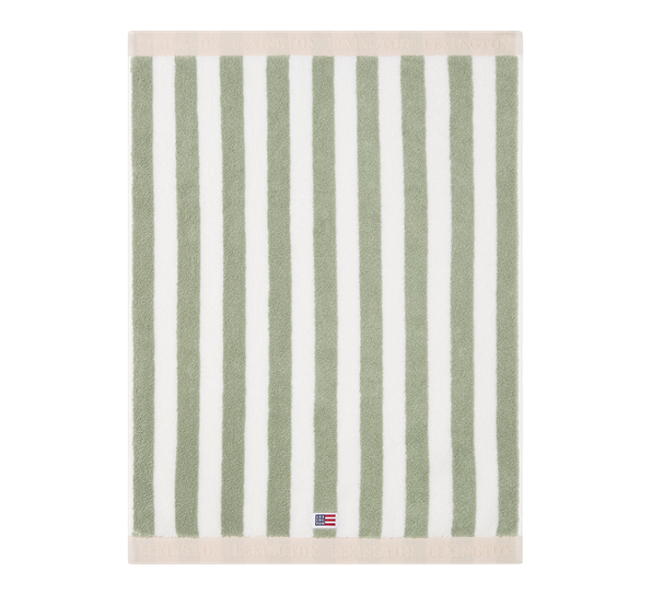 Block håndkle striper 30x50 cm vintage green hvit moonbeam Lexington