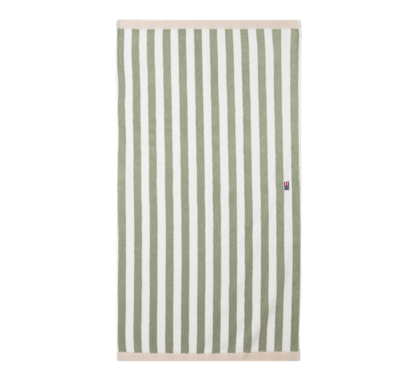 Block håndkle striper 50x70 cm vintage green hvit moonbeam Lexington