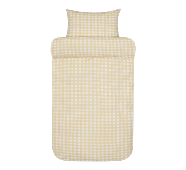 Birk sengesett krepp varm gul 140x200 cm Høie