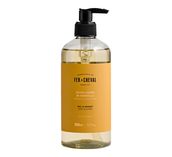 Marseille flytende såpe Honey & Almond 500ml Fer á Cheval