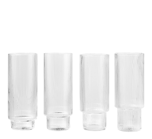 Ripple klar longdrinkglass 4-pk fra Ferm Living
