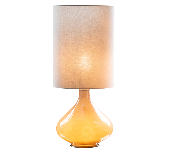 Flavia lampe 70 cm fot sand, skjerm 30x40 cm Milano tostada fra Flavia