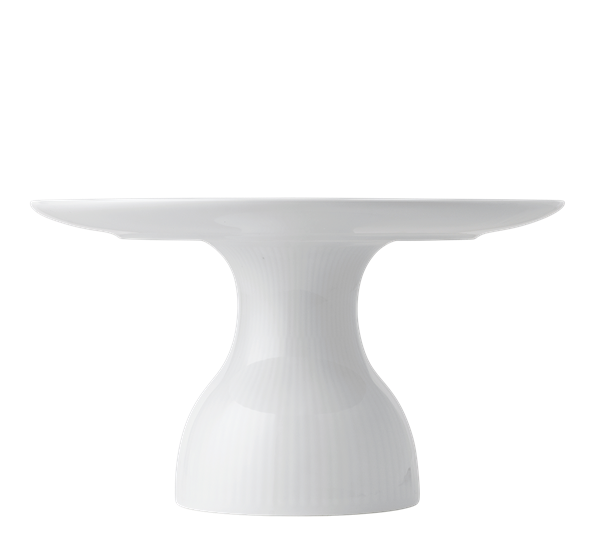 Hvit Riflet fat på fot 20cm Royal Copenhagen