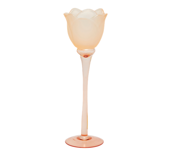 Tulipan telysestake på stett 28 cm sateng finish rosa EDG Enzo de Gasperi