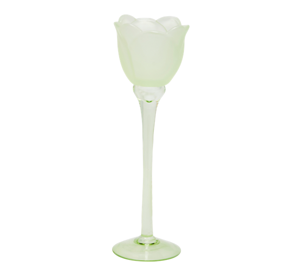 Tulipan telysestake på stett 28 cm sateng finish grønn EDG Enzo de Gasperi