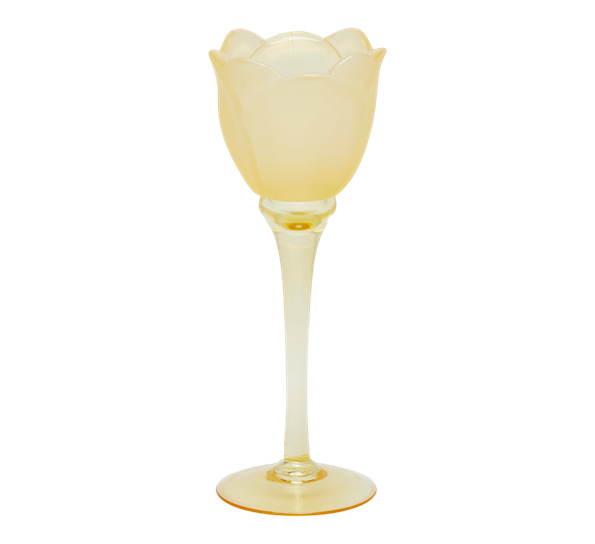 <p>Tulipan telysestake på stett 22 cm sateng finish gul EDG Enzo de Gasperi</p>
