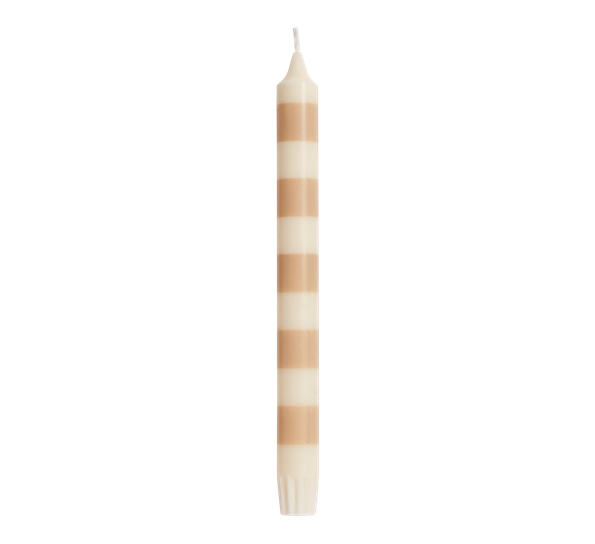 Stripe stearinlys beige og sand fra HAY