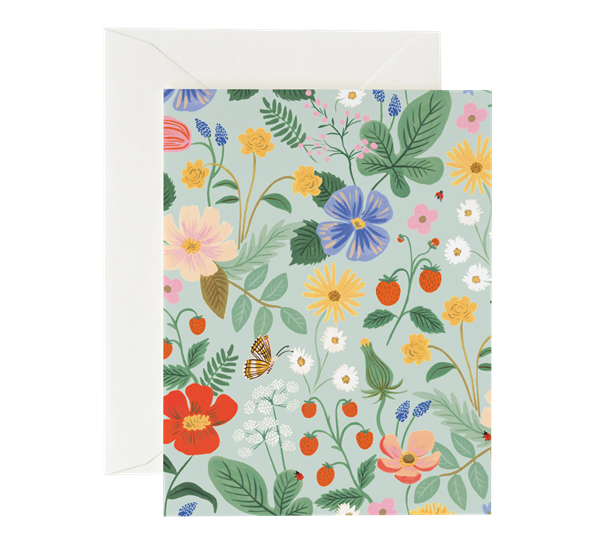 Kort Strawberry Fields Mint card fra Rifle Paper Co.