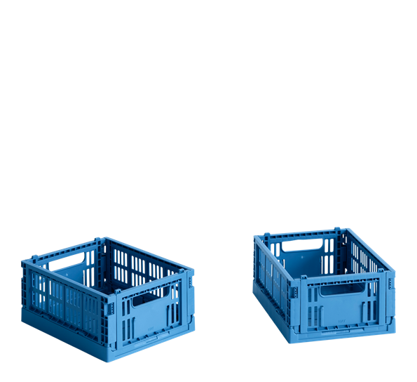 Colour Crate mini 2-pk 13x17x8 cm electric blue oppbevaringskasse fra HAY