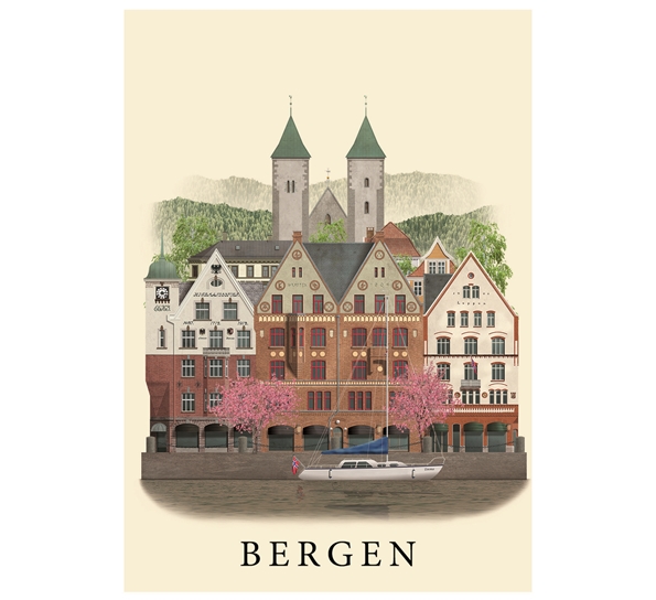Postkort A6 Bergen I Martin Schwartz