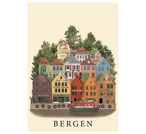 Postkort A6 Bergen II Martin Schwartz