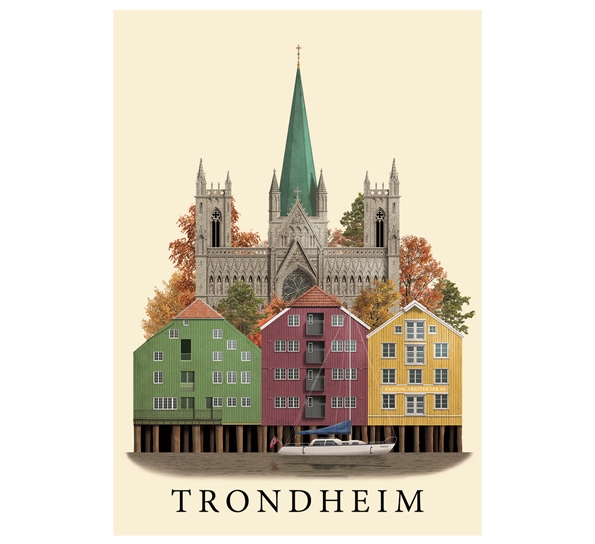 Postkort A6 Trondheim Martin Schwartz