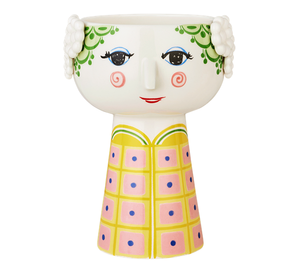 Eva vase h18,5 cm gul fra Bjørn Wiinblad