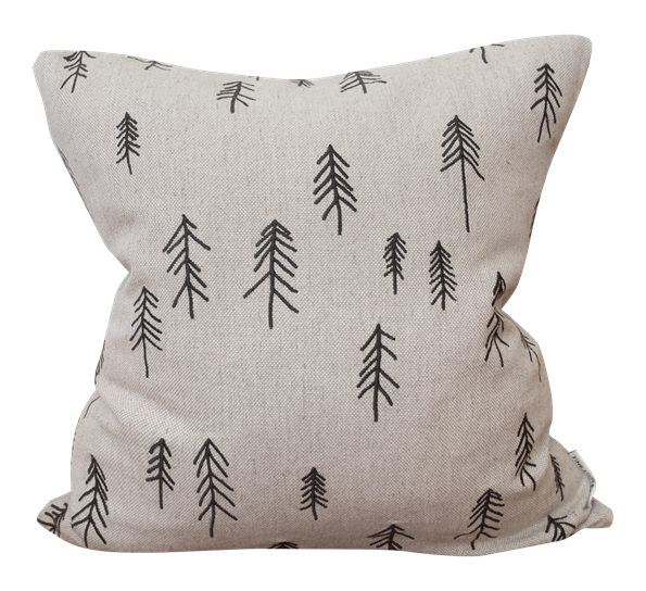 Tall brodert putetrekk 48x48 cm brunt fra Fine Little Day